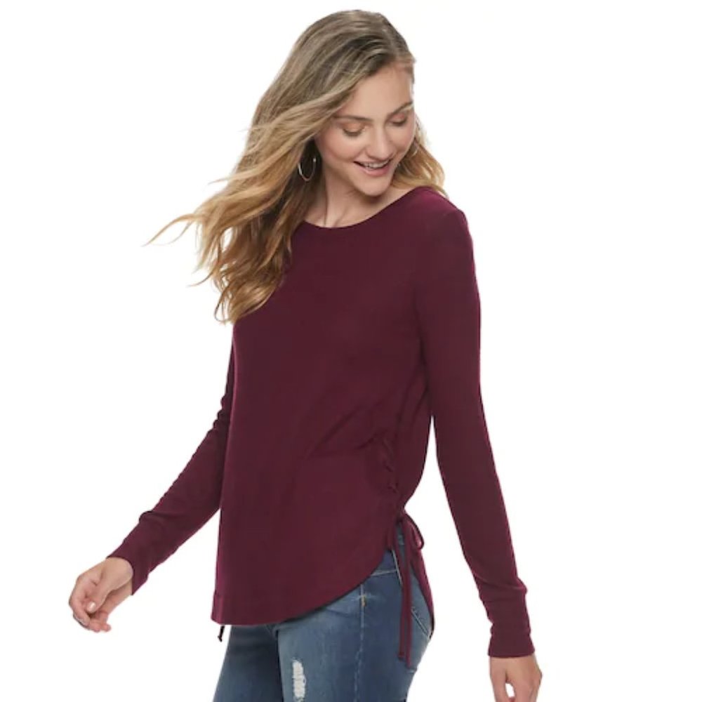 Juniors' SO® Lace Up Cozy